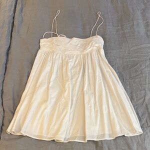 Chic White Midi Dress with Spaghetti Straps NWOT